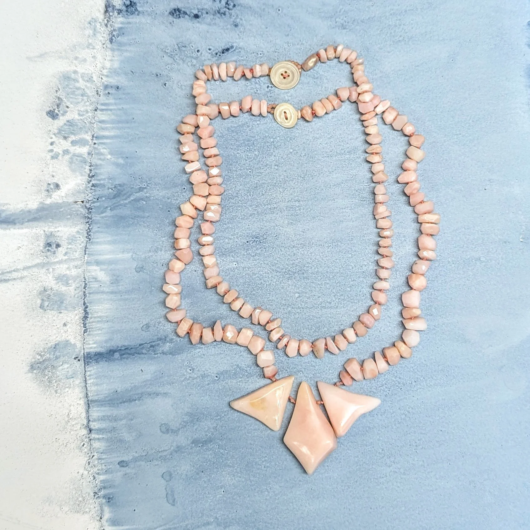 Graduated African Pink Opal Necklace — Faran Riley